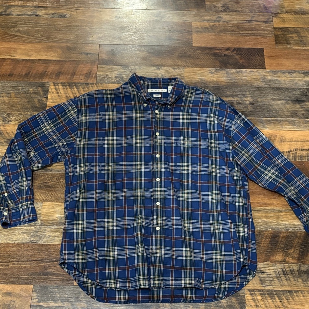 Robert Stock Blue and Green Checkered Shirt